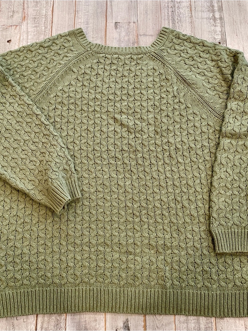 d&co Crew Neck Knit Sweater - Women's XL soft green relaxed fit preppy